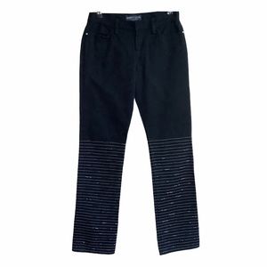 LONDONJEAN Jeans Black Boho‎ Beaded Detail Women Size 0 100% cotton Waist 29"